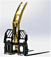 CL Fabrication Pallet Fork with hydraulic grapple opened