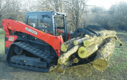 CL Fabrication Skid Steer Grapple Rack carrying wood