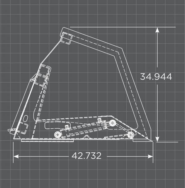 Loflin High Dump Skid Steer Bucket dimensions