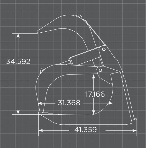 Loflin Standard Duty Skid Steer Root Grapple dimensions