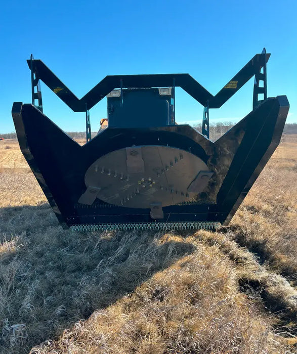 Top Dog Brush Cutter Open Front on skid steer underneath