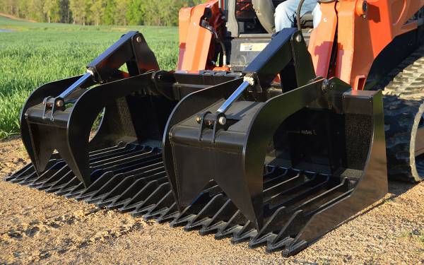 Loflin Heavy Duty Skid Steer Rock Bucket Grapple