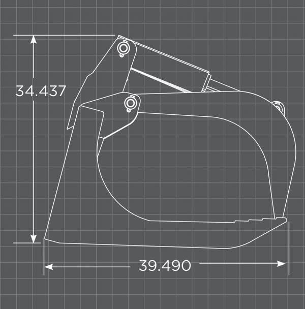 Loflin Heavy Duty Skid Steer Root Grapple dimensions