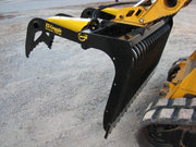 CL Fabricator Skid Steer Rock Bucket open grapple facing down
