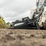 Ignite Stump Bucket on skid steer closeup