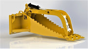 CL Fabrication Skid Steer Stump Bucket in yellow